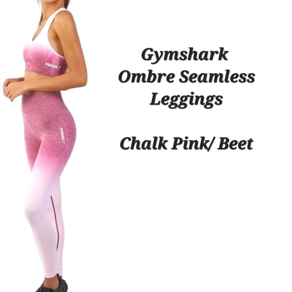 Gymshark Ombre Seamless High Rise Leggings Chalk Pink Beet Contour Leggings S